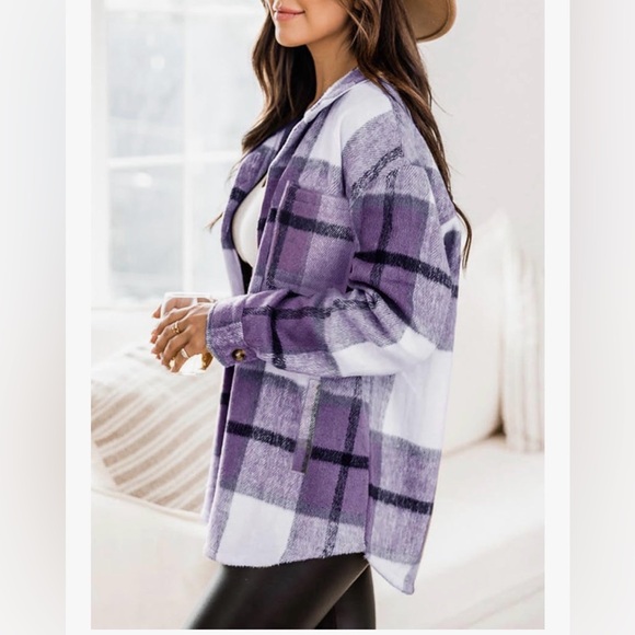 Woman’s shirt flannel jacket winter shirt pockets button down (CHOSE YOUR SIZE) - Picture 2 of 3